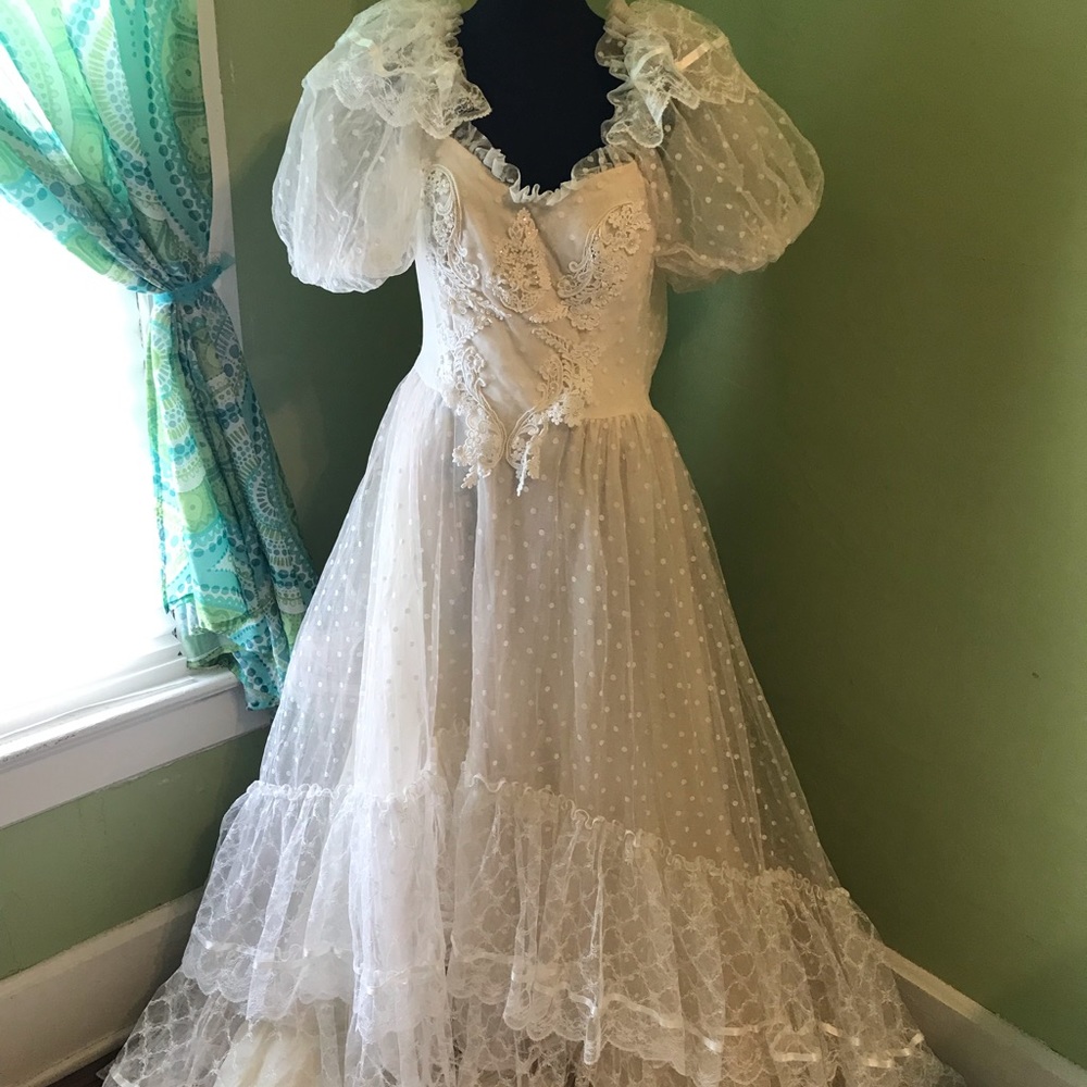 Vintage wedding dress.